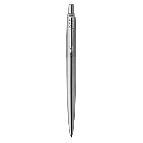 Parker Jotter Gel Pen | Stainless Steel with Chrome Trim | Medium Point Black Ink (0.7 mm)