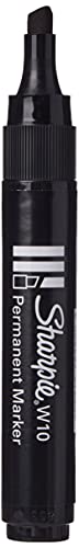 Sharpie W10 Permanent Markers, Chisel Tip, Black Ink, 12 Count (Pack of 2)