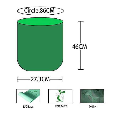 150 Bags Compost Bin Liners 6L 8L 10L 30L Kitchen Waste Bags 100% Biodegradable Bags with EN13432 Certification (10L)