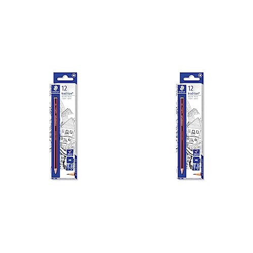 STAEDTLER 110-HB Tradition Graphite Pencil for Drawing & Sketching - HB (Box of 12) (Pack of 2)