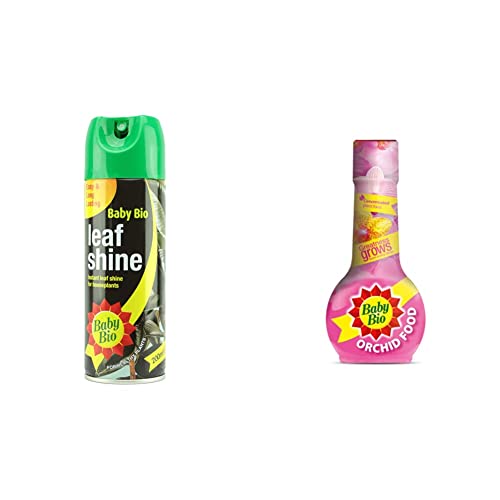 Baby Bio 84899143 Leaf Shine Houseplant Care, Ready-to-use, 200ml & Fertiliser for Orchids, Concentrate