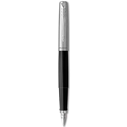 Parker Jotter Originals Fountain Pen, Classic Black Finish, Medium Nib, Blue & Black Ink