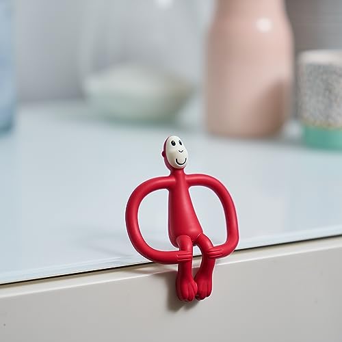 Matchstick Monkey, Original Teether & Gel Applicator, Antimicrobial Silicone Teething Toys for Baby, Easy to Grip, BPA Free, 3 Months Old+, 10.5 cm,