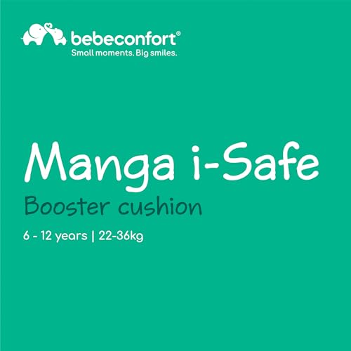 Bebeconfort Manga i-Safe, Car Booster Seat, 6?12 Years, 125?150cm, Child Booster Seat, Compact & Lightweight (<1kg), Easy Belt Installation, Fully
