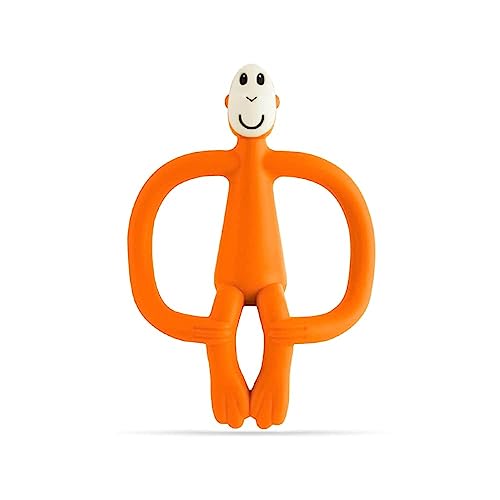 Matchstick Monkey, Original Teether & Gel Applicator, Silicone, Easy To Grip, BPA Free, 3 Months Old+, 10.5 cm, Orange Monkey