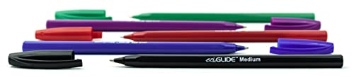 Eziglide Ballpoint Assorted Pen, Pack of 100 Ballpoint Pens, Smooth Writing Action-Medium Point 1.0mm Coloured Pens Multipack - Ball Point Pens Ideal
