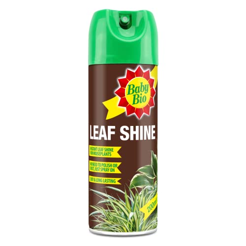 Baby Bio 84899143 Leaf Shine, 200ml - Ready To Use Houseplant Care - Aerosol Spray for a Natural Long Lasting and Healthy Shine - Removes Dust from
