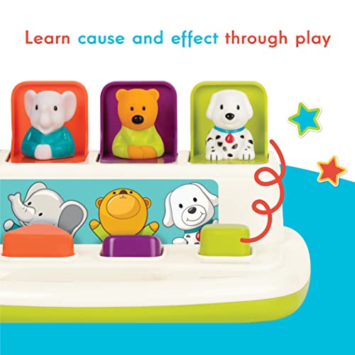 Battat - Pop-up Pals - Color Sorting Animal Push and Pop Up Toy for Kids 18 Months +, BT2613Z, Multicolor, 27.31 x 18.75 x 13.03 cm