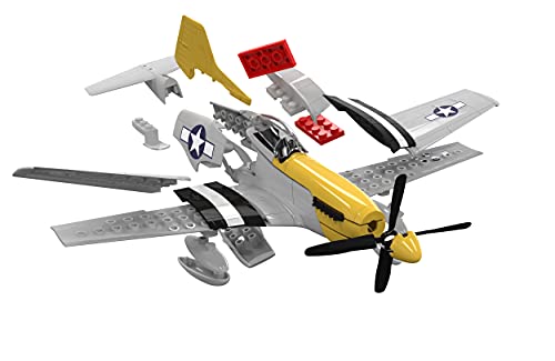 Airfix QUICKBUILD P-51D Mustang Aircraft Model Kit - Construction Toys for 6+ Year Old Boys - Airplane Starter Kit for Kids - Easy Build Model with No