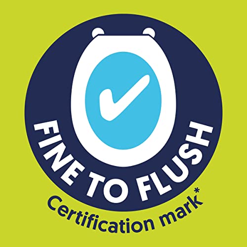 Andrex Classic Clean Washlets - 12 Packs - Flushable Toilet Tissue Wet Wipes with Micellar Water - Biodegradable & Plastic-Free - Use with regular