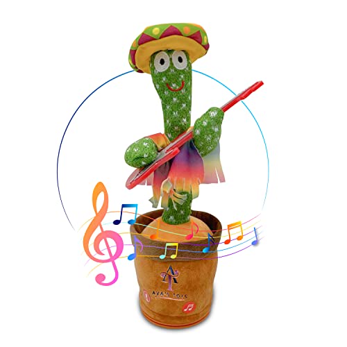 Ava's Toys Dancing Cactus Voice Recorder Baby Toys - Plush Interactive Toy Figures- Talking and Singing Cactus with Led Lights