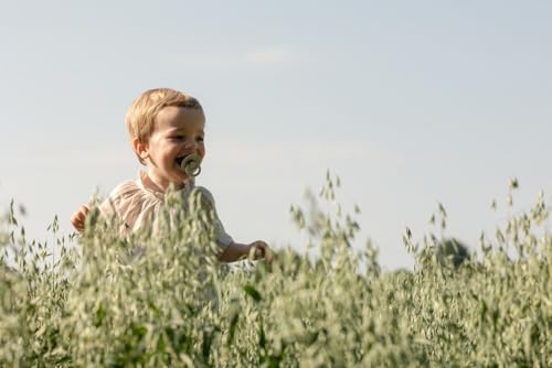 BIBS Colour Soother 2-Pack, BPA Free Dummy Pacifier, Round Nipple. Natural Rubber Latex, Size 3 (18+ Months), Ivory/Blush