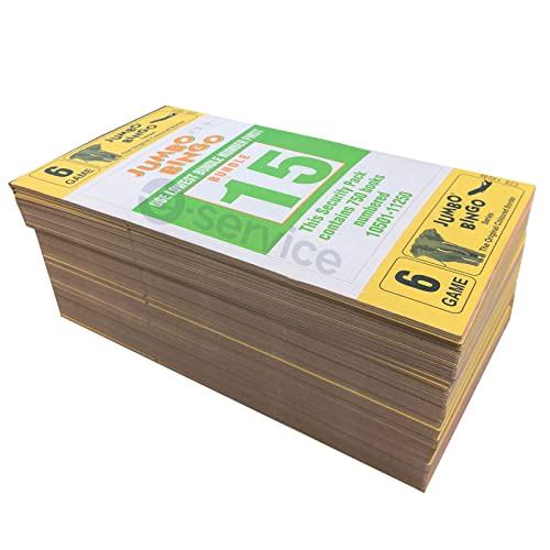 750 BOOKS 6 PAGE GAME STRIPS OF 6 TV JUMBO BINGO TICKET SHEET BIG BOLD NUMBERS