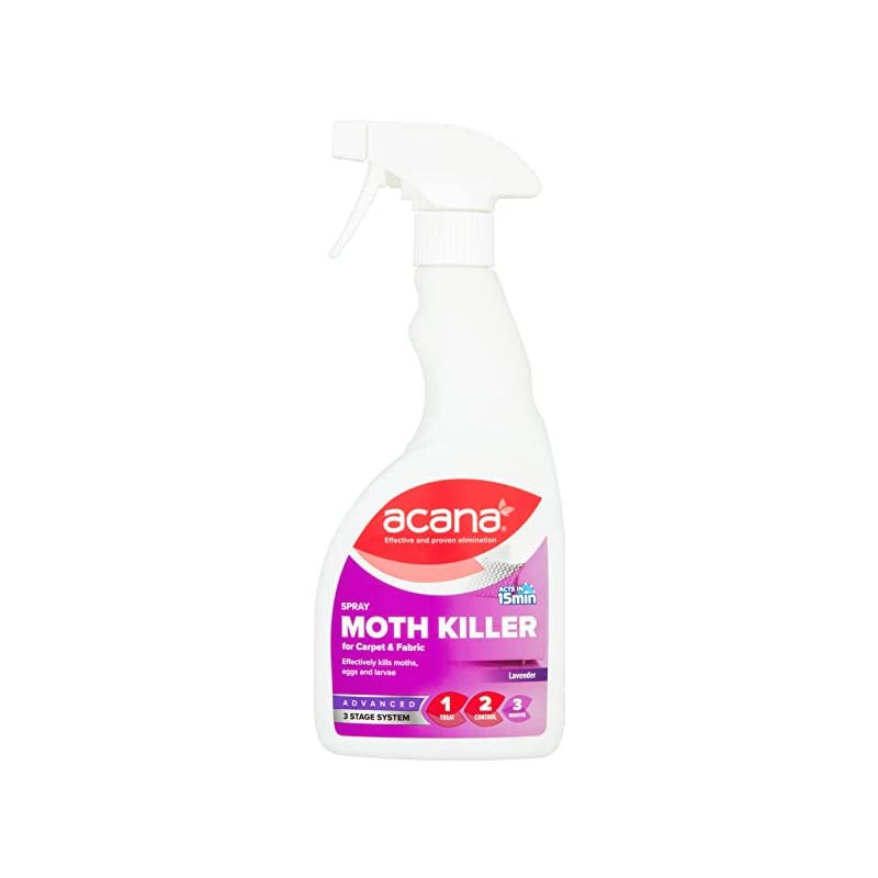Acana Carpet & Fabric Freshener 500ml - Moth Killer Spray - Lavender Fragrance - Kills Moths, Eggs & Larvae - Licensed Insecticide for Carpets, Rugs &