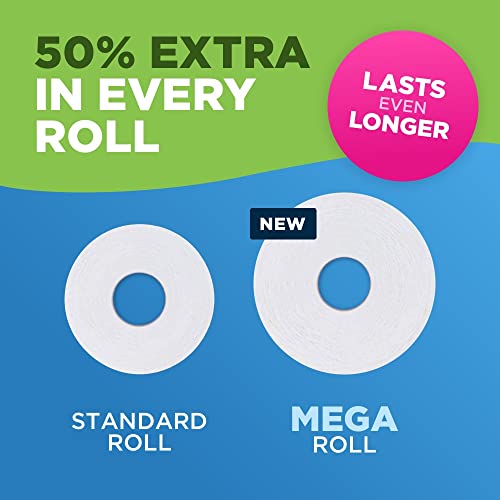 Andrex Classic Clean Mega Toilet Roll - 12 Mega XL Rolls - Same Quality Toilet Roll, Lasts Even Longer, 12 Mega Toilet Rolls = 18 Standard Toilet