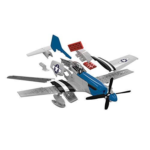 Airfix QUICKBUILD D-Day P-51D Mustang Aircraft Model Kit - Construction Toys for 6+ Year Old Boys - Airplane Starter Kit for Kids - Easy Build Model