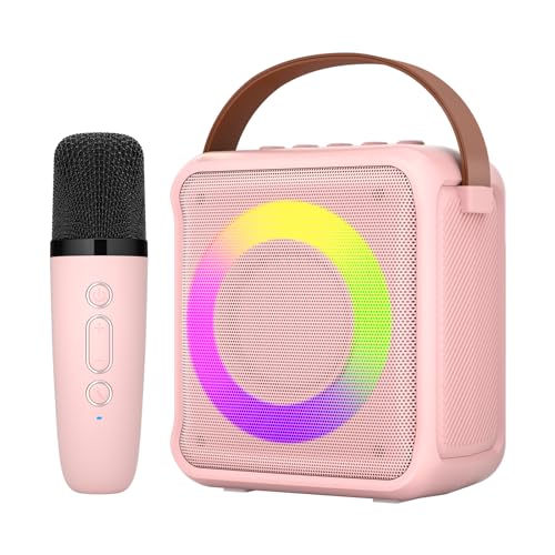 Ankuka Karaoke Toys for Kids & Adults with 1 Microphones, Portable Karaoke Machine with LED Light and Voice Changing Effects, Gifts for Age 3-18 Kids