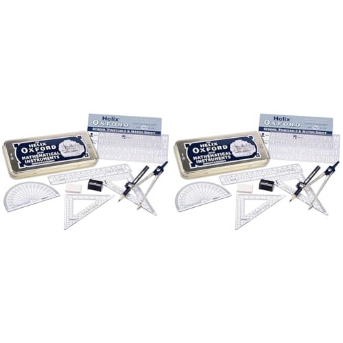 Helix Oxford Maths Set with Storage Tin (Pack of 2)