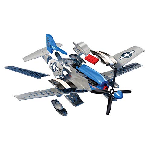 Airfix QUICKBUILD D-Day P-51D Mustang Aircraft Model Kit - Construction Toys for 6+ Year Old Boys - Airplane Starter Kit for Kids - Easy Build Model