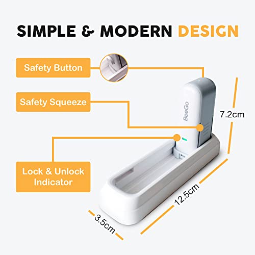 BeeGo? Child Door Handle Lock | Safety Lever Locks for Children and Pets | Baby Proofing | Extra Strong 3M VHB Self Adhesive Pads | No Screws or