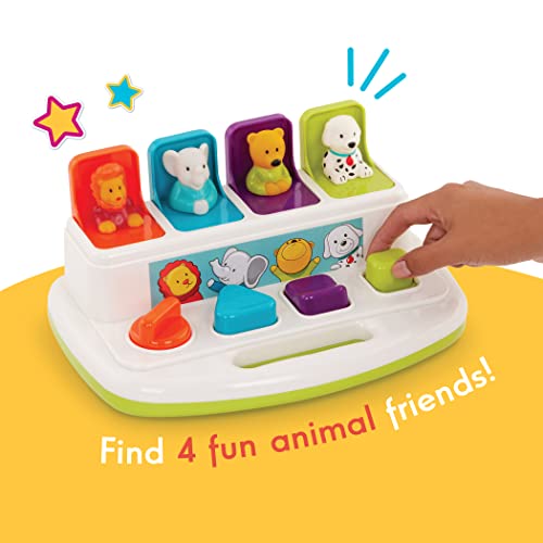 Battat - Pop-up Pals - Color Sorting Animal Push and Pop Up Toy for Kids 18 Months +, BT2613Z, Multicolor, 27.31 x 18.75 x 13.03 cm