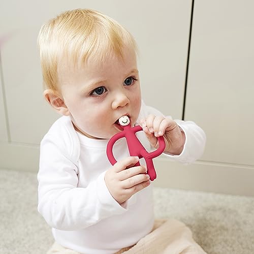 Matchstick Monkey, Original Teether & Gel Applicator, Antimicrobial Silicone Teething Toys for Baby, Easy to Grip, BPA Free, 3 Months Old+, 10.5 cm,