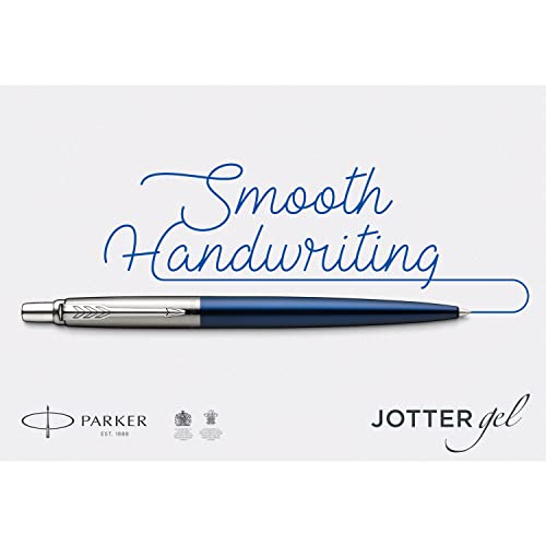 Parker Jotter Gel Pen | Stainless Steel with Chrome Trim | Medium Point Black Ink (0.7 mm)