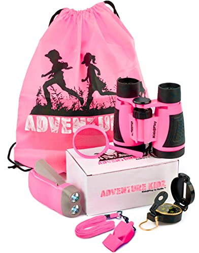 Adventure Kidz - Outdoor Exploration Kit, Children?s Toy Binoculars, Flashlight, Compass, Whistle, Magnifying Glass, Backpack. Great Kids Gift Set for