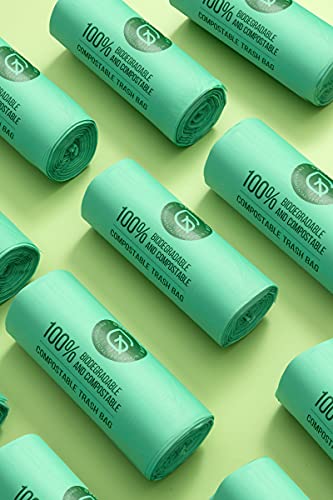 50 Bags Compost Bin Liners 30L Kitchen Waste Bags 100% Biodegradable Bags with EN13432 Certification