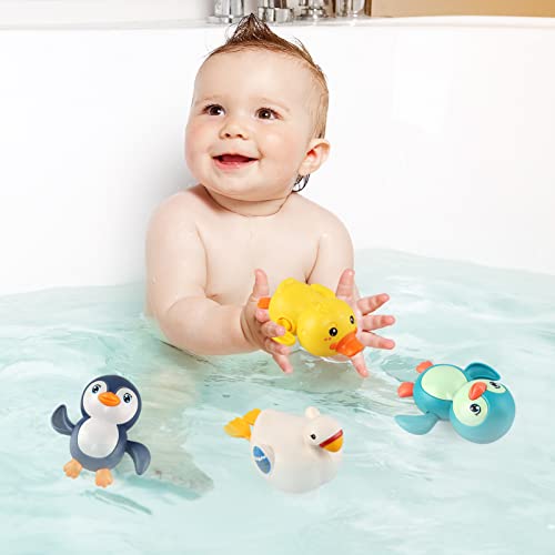 BelleStyle Baby Bath Toys, Swimming Pool Toy for Toddlers Kids, Floating Watering Bath Toys Wind Up Clockwork Bathtub Toy Game for Children Babies
