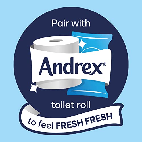 Andrex Classic Clean Washlets - 12 Packs - Flushable Toilet Tissue Wet Wipes with Micellar Water - Biodegradable & Plastic-Free - Use with regular
