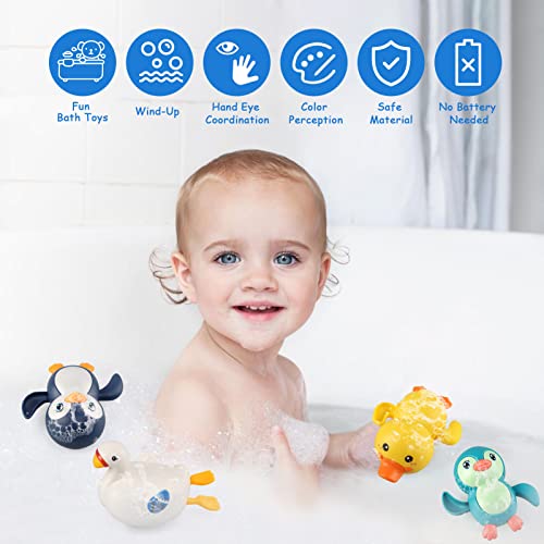 BelleStyle Baby Bath Toys, Swimming Pool Toy for Toddlers Kids, Floating Watering Bath Toys Wind Up Clockwork Bathtub Toy Game for Children Babies