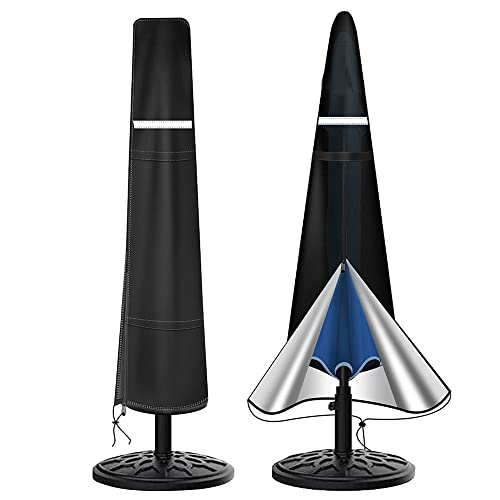 Parasol Cover Patio Garden Umbrella Covers Waterproof Windproof Anti-UV with Zip 210D Oxford Fabric Garden Parasol Cover for 7ft to 10ft Garden