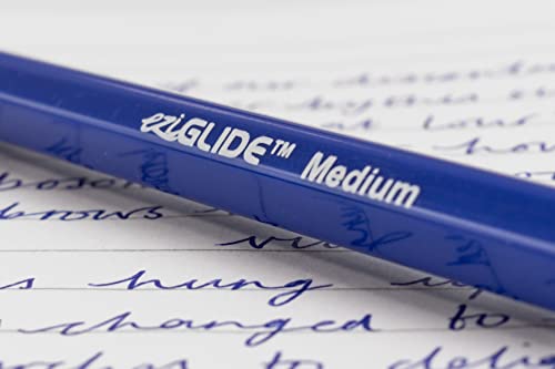 Eziglide Ballpoint Blue Pen, Pack of 100 Ballpoint Pens, Smooth Writing Action-Medium Point 1.0mm Coloured Pens Multipack - Ball Point Pens Ideal Pens