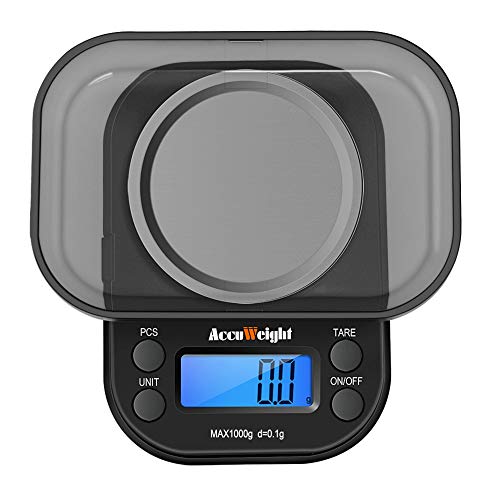 ACCUWEIGHT 255 Digital Scales Pocket Jewelry Scale Portable Mini Electronic Weighting Multifunctional Precision Gram Scale with Backlight LCD Display,