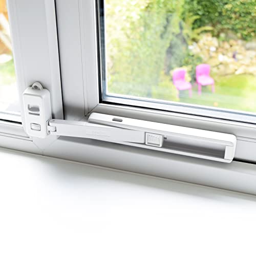 BeeGo? Window Restrictor Child Safety Locks for UPVC, Wooden, Metal, Aluminum Window Frames, Self Adhesive, No Tools or Drilling, Easy Install (1