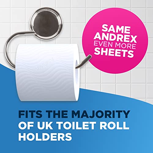 Andrex Classic Clean Mega Toilet Roll - 12 Mega XL Rolls - Same Quality Toilet Roll, Lasts Even Longer, 12 Mega Toilet Rolls = 18 Standard Toilet