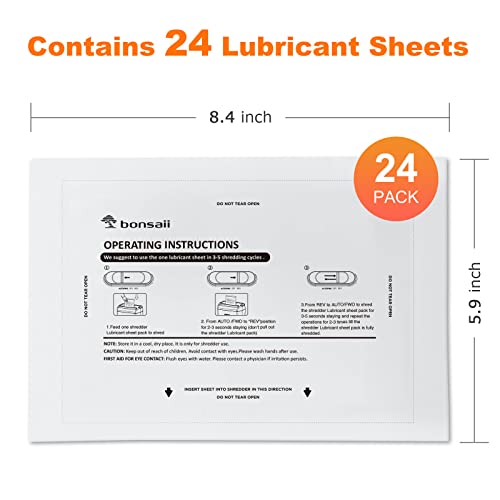 Bonsaii Paper Shredder Lubricant Sheets - Pack of 24