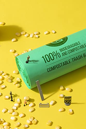 150 Bags Compost Bin Liners 6L 8L 10L 30L Kitchen Waste Bags 100% Biodegradable Bags with EN13432 Certification (6L)