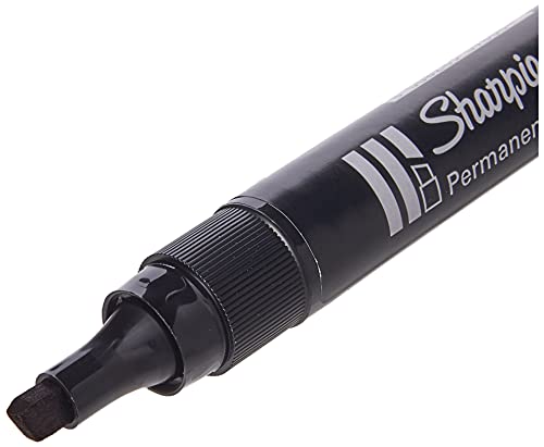 Sharpie W10 Permanent Markers, Chisel Tip, Black Ink, 12 Count (Pack of 2)