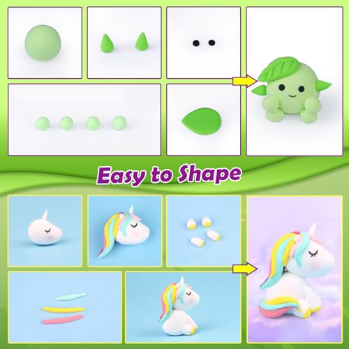 Air Dry Clay 76 Colors, Modelling Clay for Kids, DIY Molding Magic Clay for with Tools, Soft & Ultra Light, Toys Gifts for Age 3 4 5 6 7 8+ Years Old