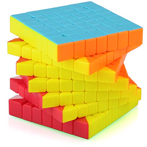 7x7 7x7x7 Magic Cube,Speed Cube 7x7,Easy Turning 3D Puzzle Cube Games Toy Gift for Kids Adults(Stickerless)