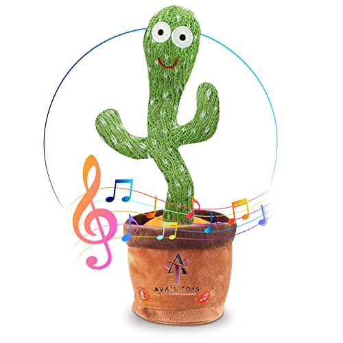 Ava's Toys Dancing Cactus Voice Recorder Baby Toys - Plush Toys Singing Cactus Toy,Toys- Repeat What You Say Talking Cactus