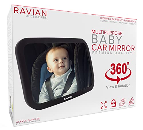 Baby Car Mirror for Back Seat ? Safest Car Seat Mirror with Crystal Clear view, Shatterproof, Adjustable Rear View Mirror to See Rear Facing Infants,