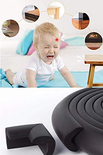 Baby Corner Guards, Fairy Baby 17Pcs Baby Proofing Kit Child Safety 1 Edge Protection 19.68 ft + 8 Corner Protectors +2 Cabinet Latch Locks + 4