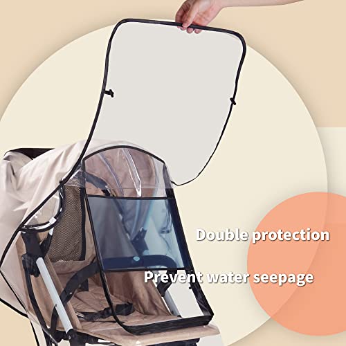 Bemece Universal Rain Cover for Pushchair Stroller Buggy Pram, Baby Travel Weather Shield - Double Protection?