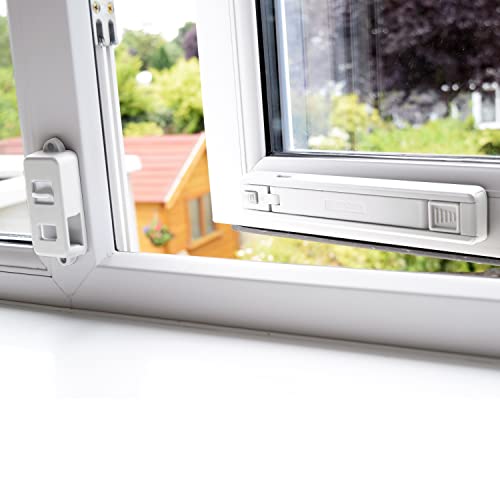 BeeGo? Window Restrictor Child Safety Locks for UPVC, Wooden, Metal, Aluminum Window Frames, Self Adhesive, No Tools or Drilling, Easy Install (1