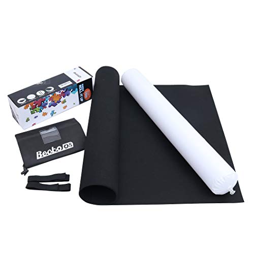 Becko Puzzle Roll Jigsaw Storage Felt Mat, Jigroll Up To 1,500 Pieces, Material for Jigsaw Puzzle Player, Box With Drawstring Storage Bag
