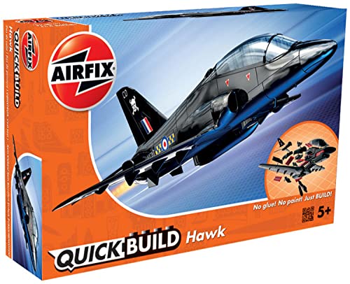 Airfix QUICKBUILD BAE Hawk Aircraft Model Kit - Construction Toys for 6+ Year Old Boys - Airplane Starter Kit for Kids - Easy Build Model with No Glue