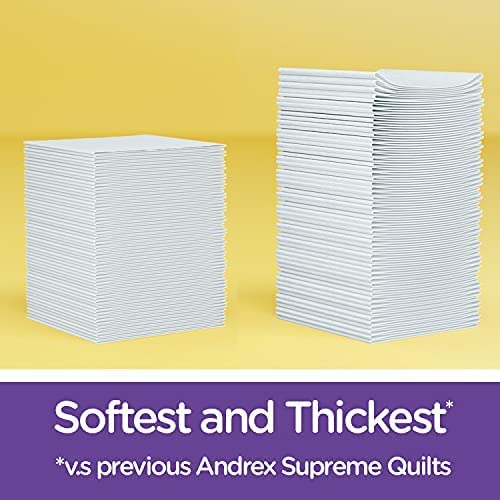 Andrex Supreme Quilts Quilted Toilet Paper - Toilet Roll Pack - 25% Thicker Than Before to Provide Ultimate Quilted Comfort with Unique Air Pocket